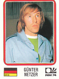 Gunter Netzer WC 1974 Germany samolepka Panini World Cup Story #71
